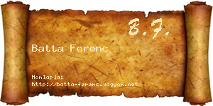 Batta Ferenc névjegykártya