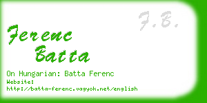 ferenc batta business card